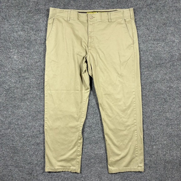 Lee Other - Lee Extreme Comfort Mens Straight Fit Pants Size 40x30 Beige Flat Front Mid Rise